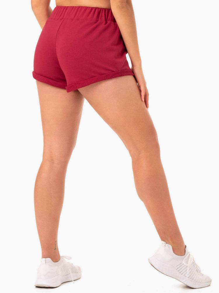 Szorty Damskie Ryderwear Women Shorts Off Duty Fleece Bordowe | PL2012DN