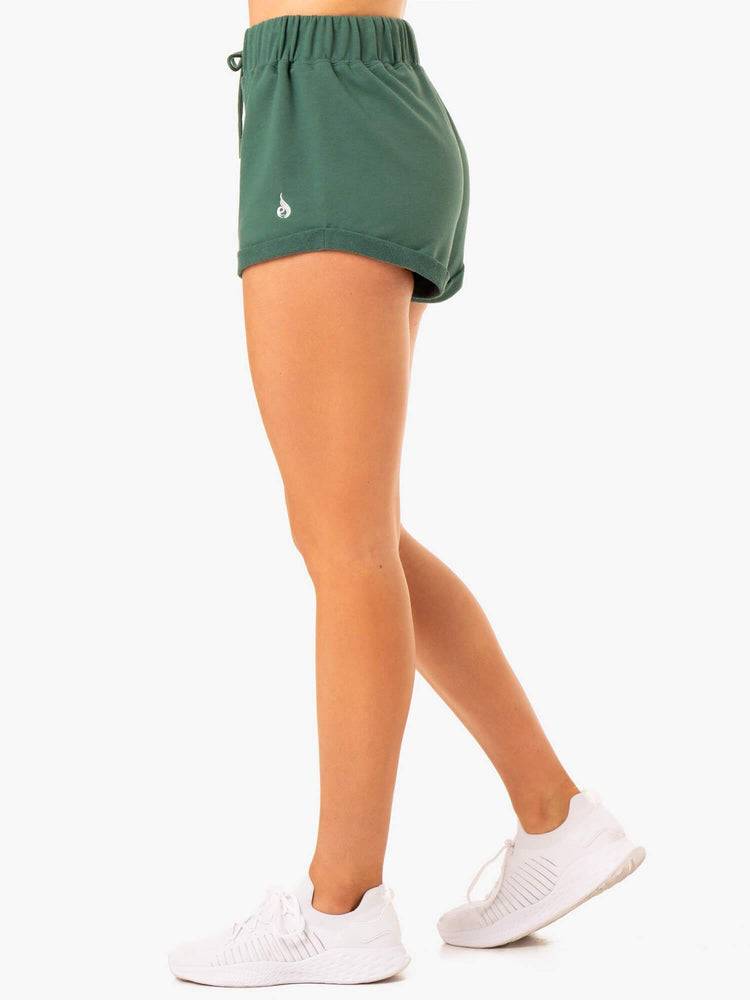 Szorty Damskie Ryderwear Women Shorts Off Duty Fleece Zielone | PL2134TV