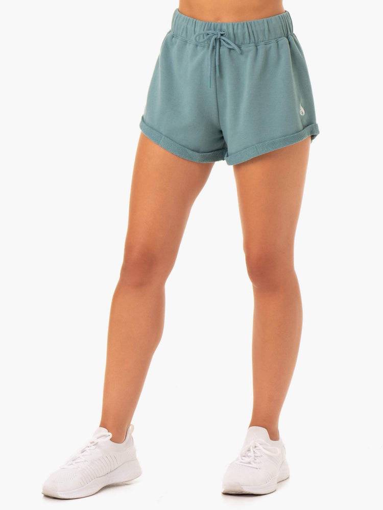 Szorty Damskie Ryderwear Women Shorts Off Duty Fleece Oliwkowe | PL2196GL