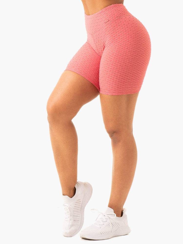 Szorty Damskie Ryderwear Women Shorts Optic Scrunch Bum Różowe | PL2088AP