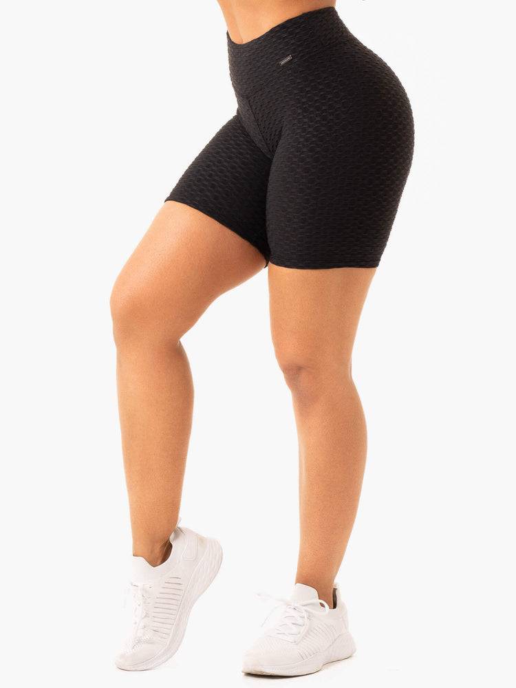 Szorty Damskie Ryderwear Women Shorts Optic Scrunch Bum Czarne | PL2151CE