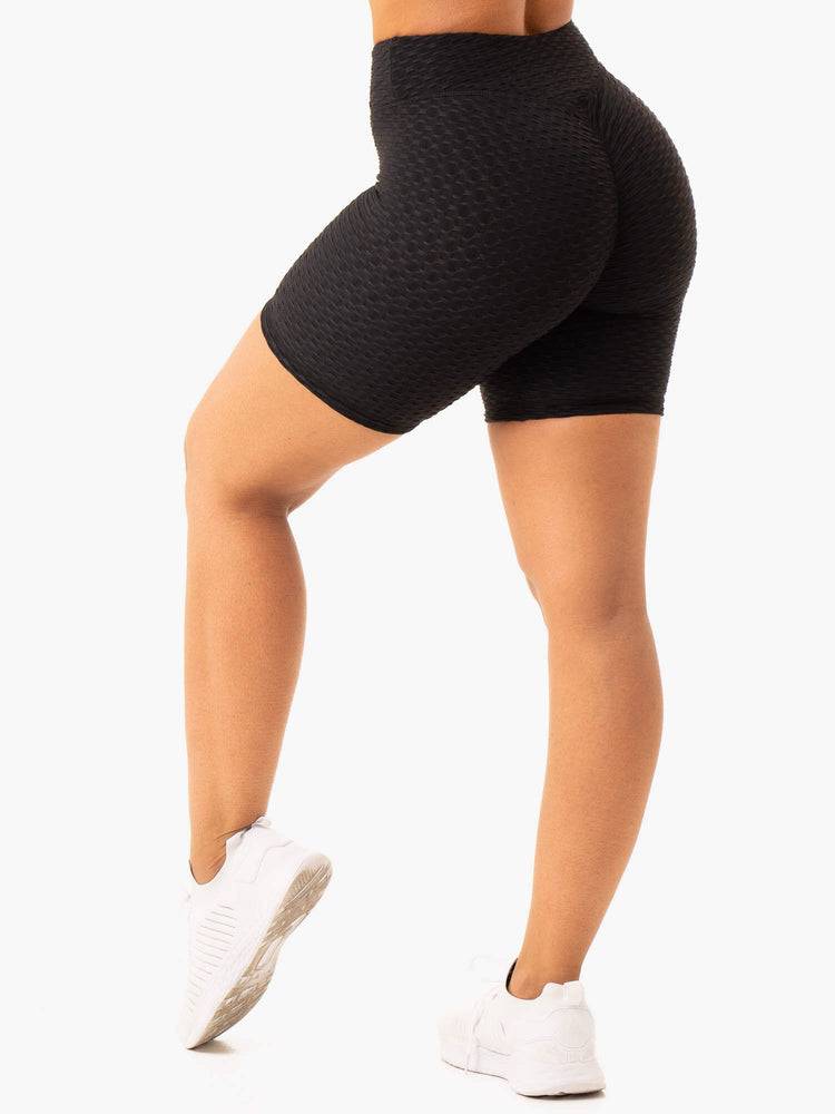 Szorty Damskie Ryderwear Women Shorts Optic Scrunch Bum Czarne | PL2151CE