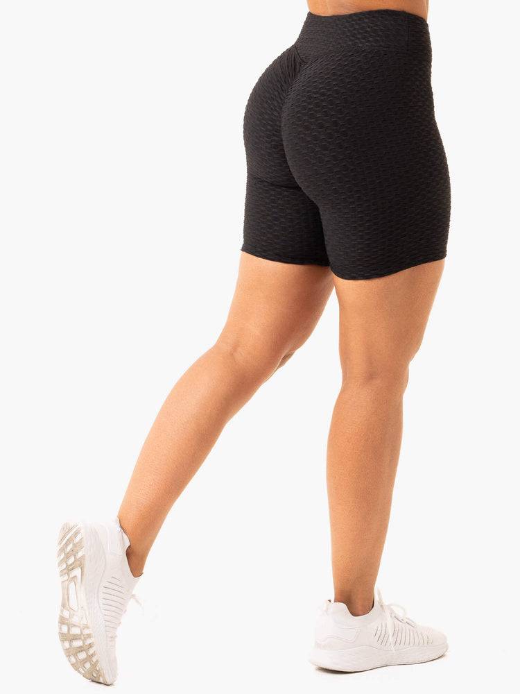 Szorty Damskie Ryderwear Women Shorts Optic Scrunch Bum Czarne | PL2151CE