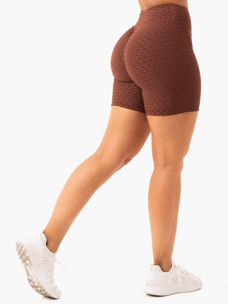 Szorty Damskie Ryderwear Women Shorts Optic Scrunch Bum Czekolada | PL2152VD