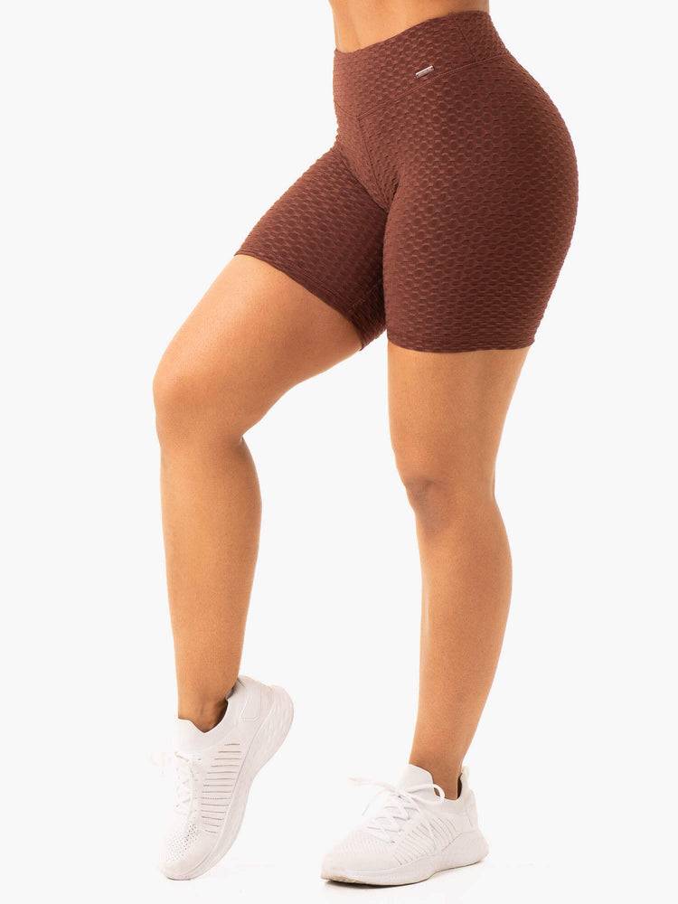 Szorty Damskie Ryderwear Women Shorts Optic Scrunch Bum Czekolada | PL2152VD