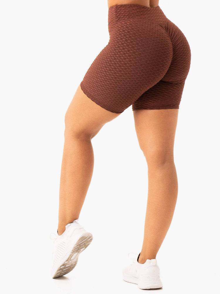 Szorty Damskie Ryderwear Women Shorts Optic Scrunch Bum Czekolada | PL2152VD