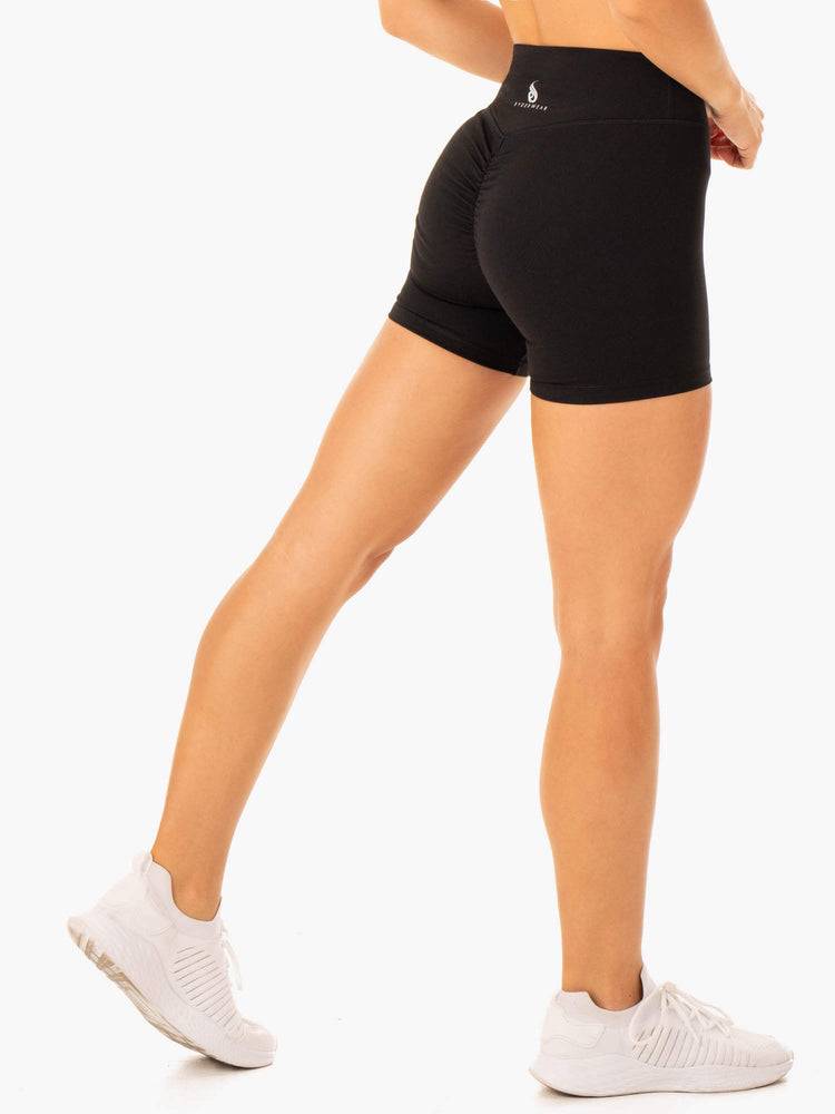 Szorty Damskie Ryderwear Women Shorts Revival Scrunch Bum Czarne | PL1997BC