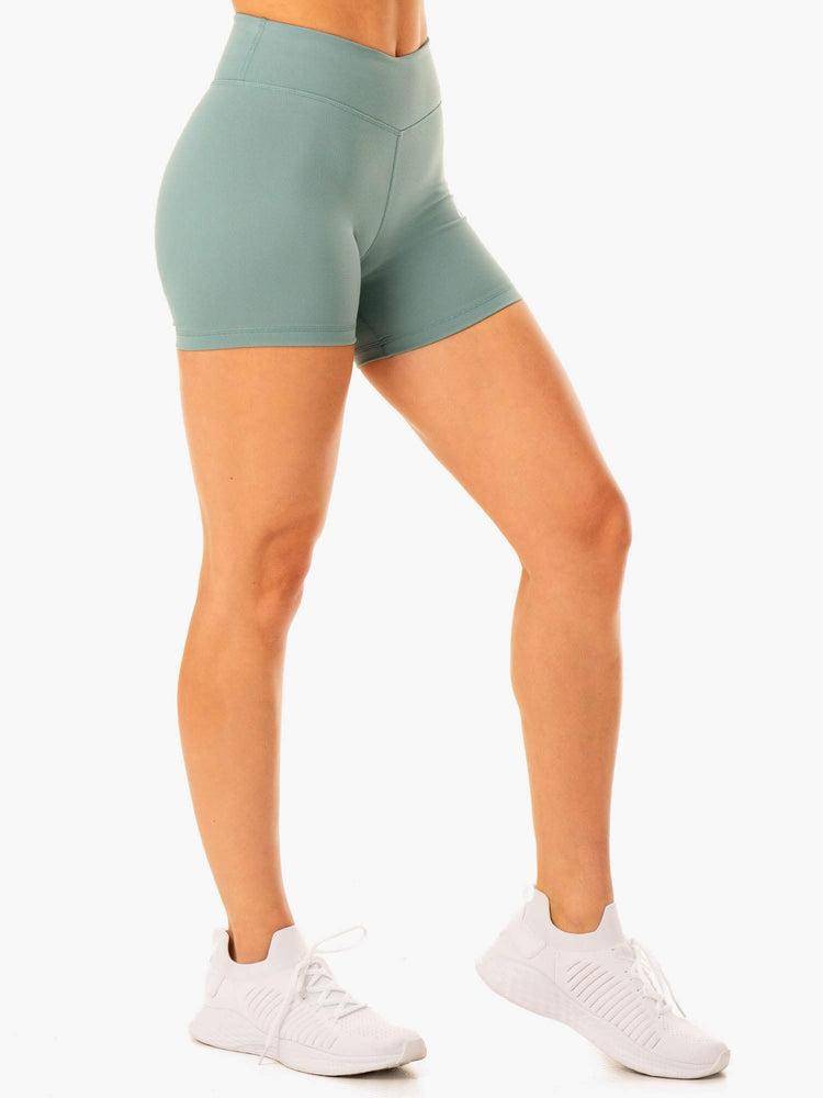 Szorty Damskie Ryderwear Women Shorts Revival Scrunch Bum Oliwkowe Zielone | PL2033IS