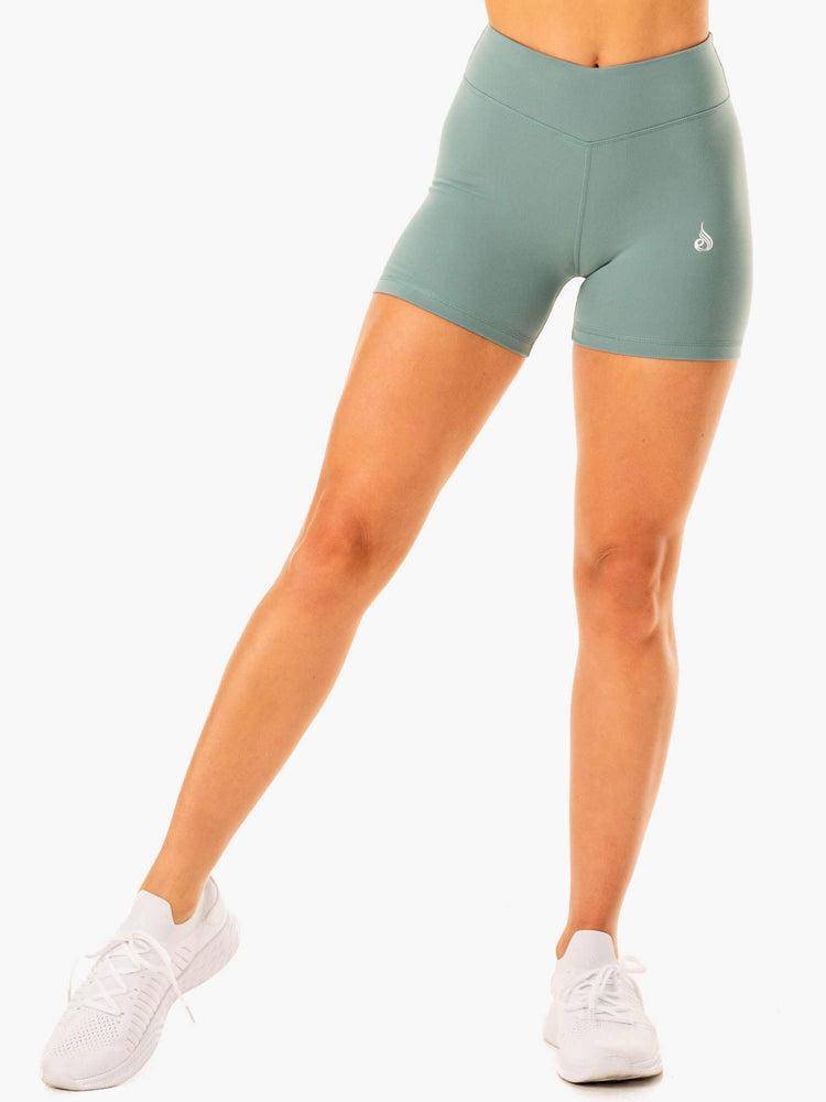 Szorty Damskie Ryderwear Women Shorts Revival Scrunch Bum Oliwkowe Zielone | PL2033IS