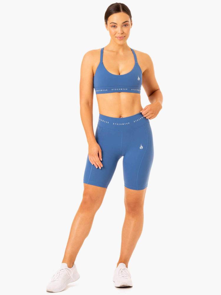 Szorty Damskie Ryderwear Women Shorts Reflex High Waisted Bike Niebieskie | PL2049BC