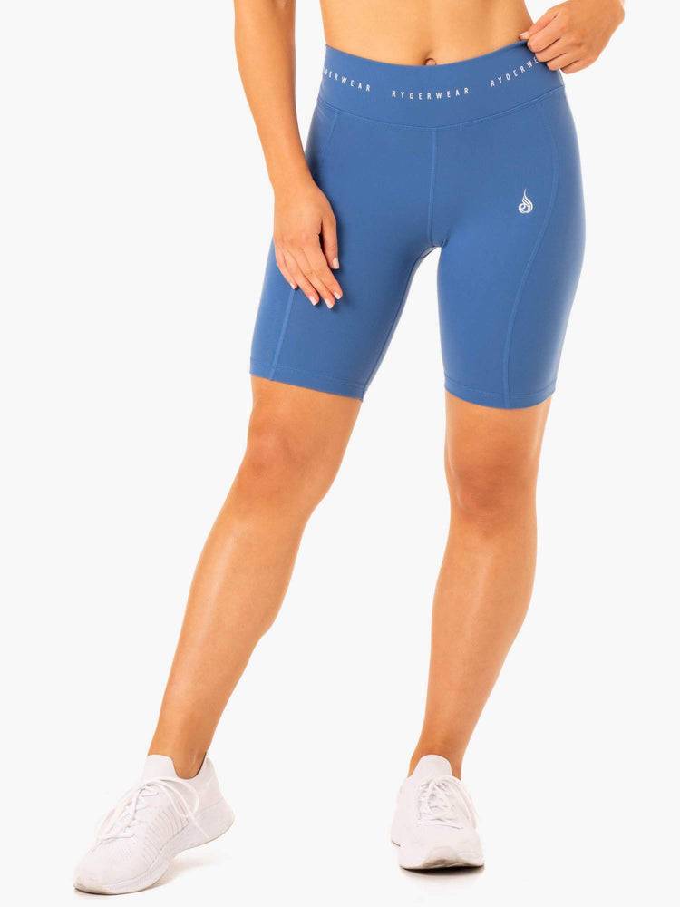 Szorty Damskie Ryderwear Women Shorts Reflex High Waisted Bike Niebieskie | PL2049BC