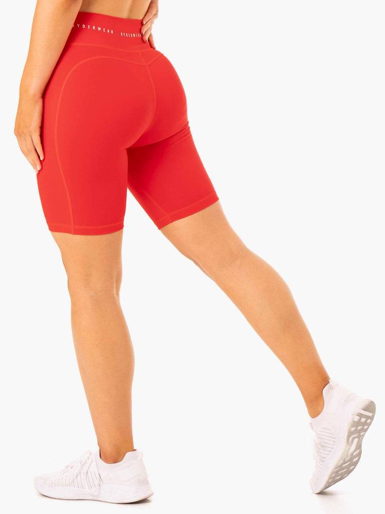 Szorty Damskie Ryderwear Women Shorts Reflex High Waisted Bike Czerwone | PL2051MA