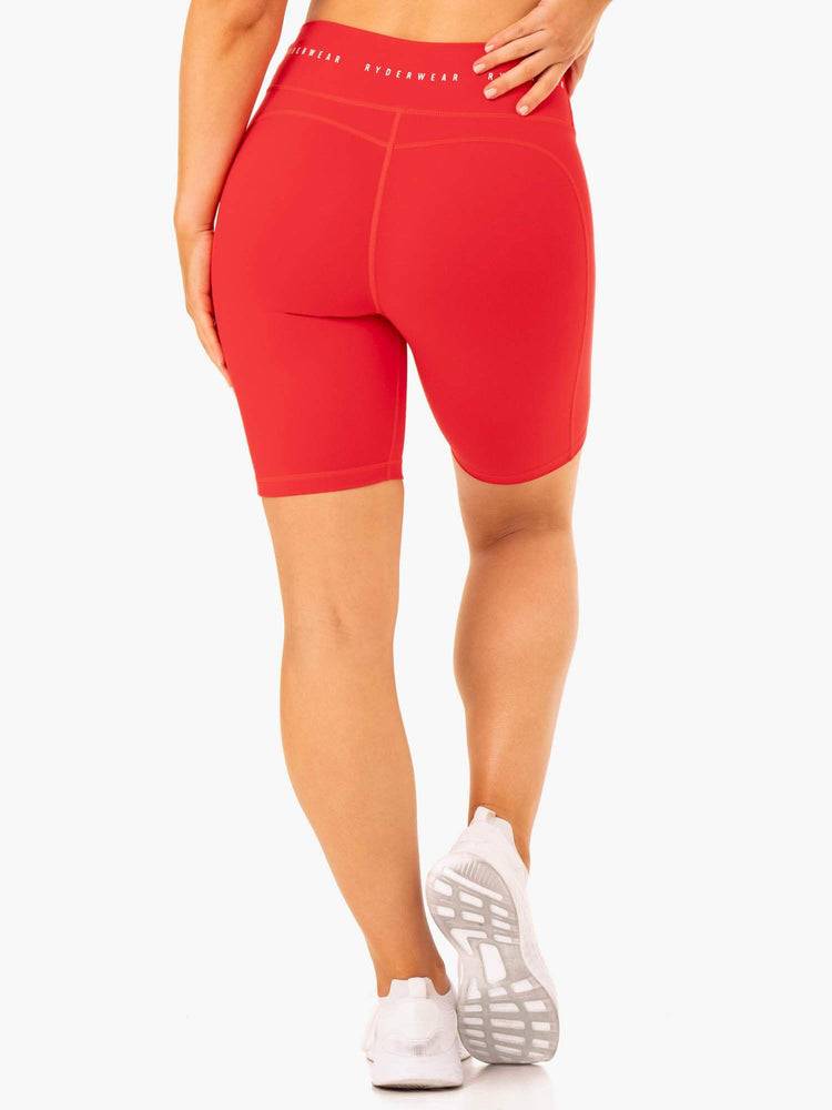 Szorty Damskie Ryderwear Women Shorts Reflex High Waisted Bike Czerwone | PL2051MA