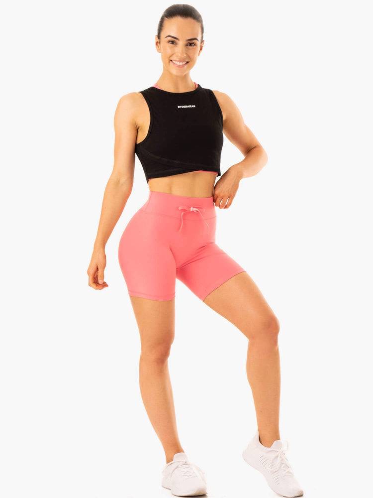 Szorty Damskie Ryderwear Women Shorts Replay High Waisted Koralowe | PL2066GL