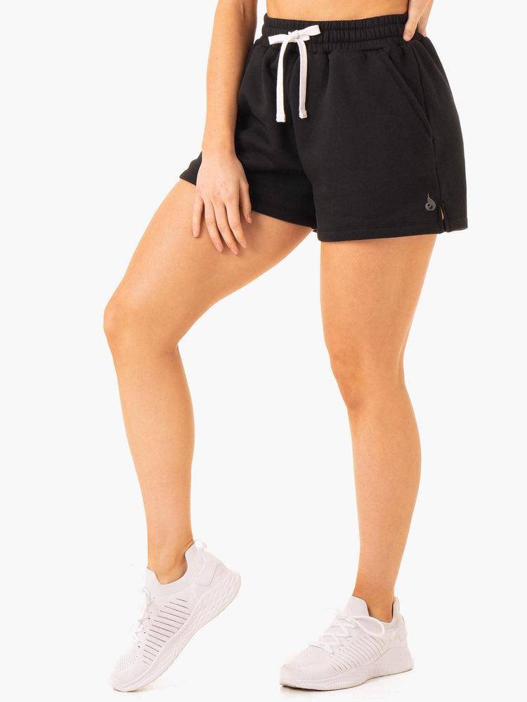 Szorty Damskie Ryderwear Women Shorts Restore Track Czarne | PL2078QZ