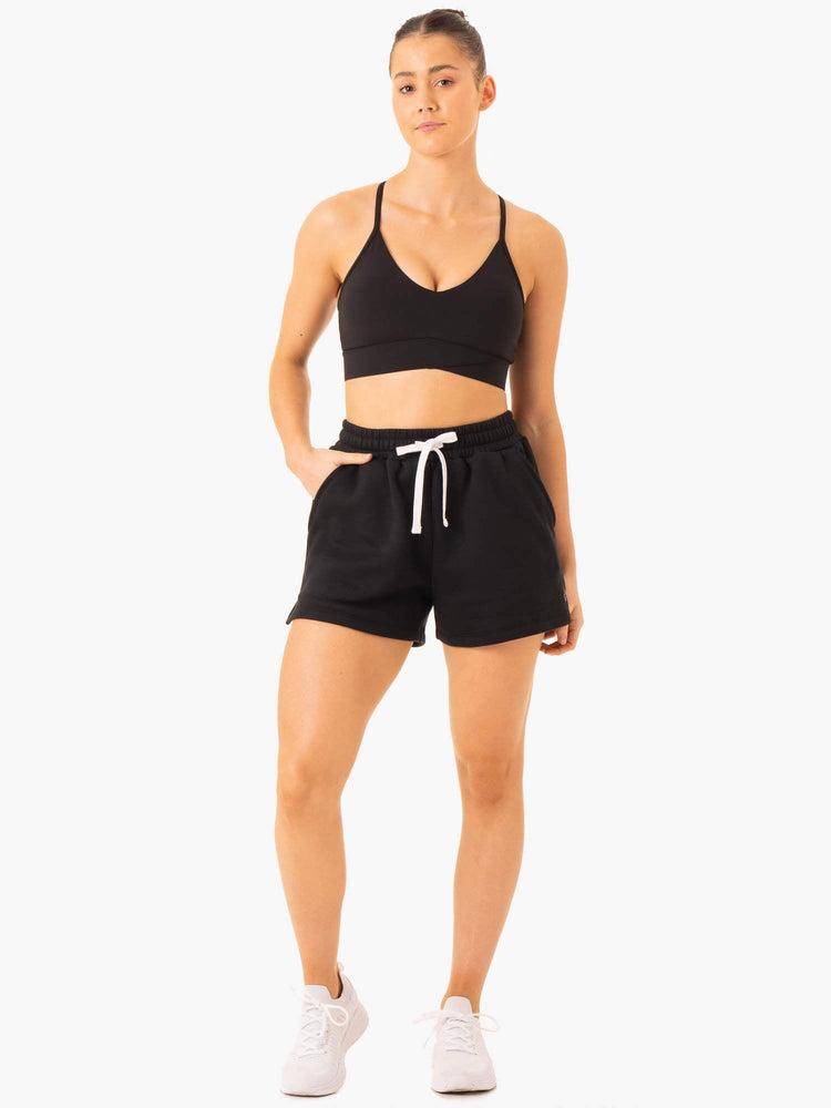 Szorty Damskie Ryderwear Women Shorts Restore Track Czarne | PL2078QZ