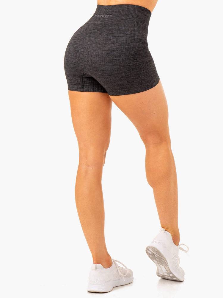 Szorty Damskie Ryderwear Women Shorts Rib Seamless Czarne | PL1975WY