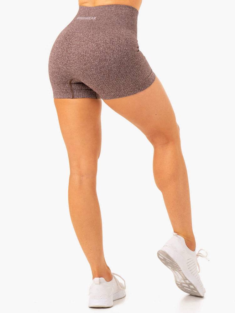 Szorty Damskie Ryderwear Women Shorts Rib Seamless Czekolada | PL1988GL