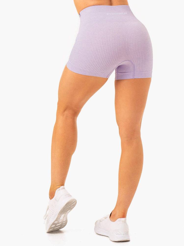 Szorty Damskie Ryderwear Women Shorts Rib Seamless Lawenda | PL2190OR