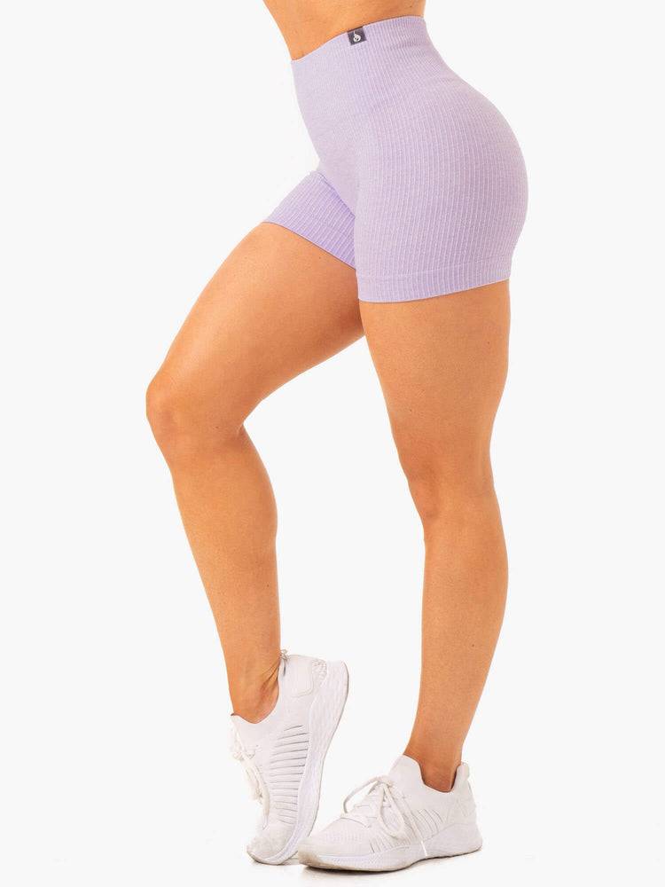 Szorty Damskie Ryderwear Women Shorts Rib Seamless Lawenda | PL2190OR