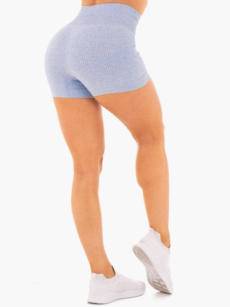 Szorty Damskie Ryderwear Women Shorts Rib Seamless Niebieskie | PL2204VD