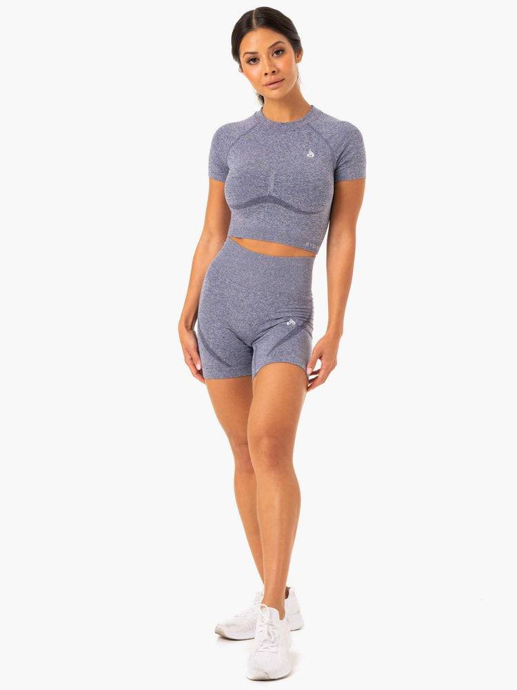 Szorty Damskie Ryderwear Women Shorts Sculpt Seamless Granatowe | PL2104QZ