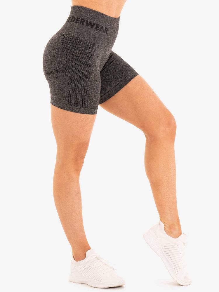 Szorty Damskie Ryderwear Women Shorts Seamless Staples Szare | PL1939KI