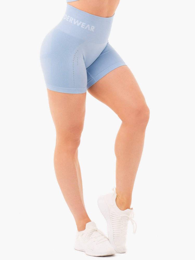 Szorty Damskie Ryderwear Women Shorts Seamless Staples Niebieskie | PL1953YU