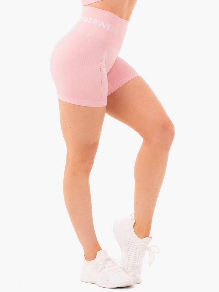 Szorty Damskie Ryderwear Women Shorts Seamless Staples Różowe | PL1955IS