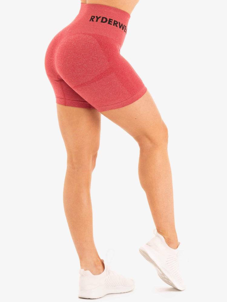 Szorty Damskie Ryderwear Women Shorts Seamless Staples Różowe Czerwone | PL2112OR