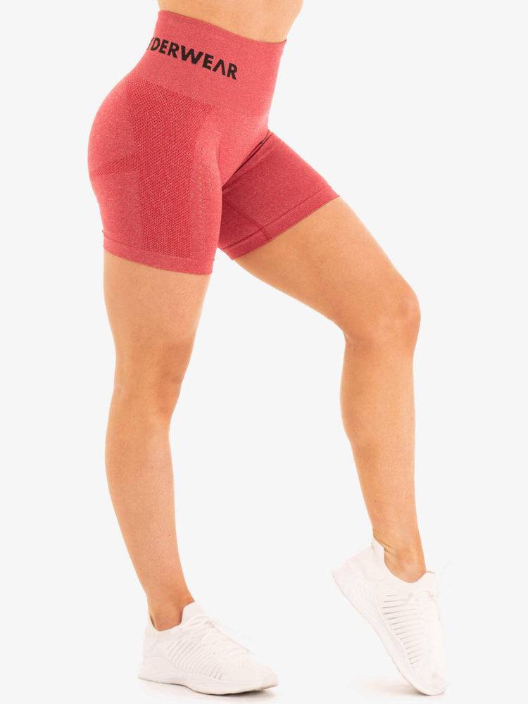 Szorty Damskie Ryderwear Women Shorts Seamless Staples Różowe Czerwone | PL2112OR