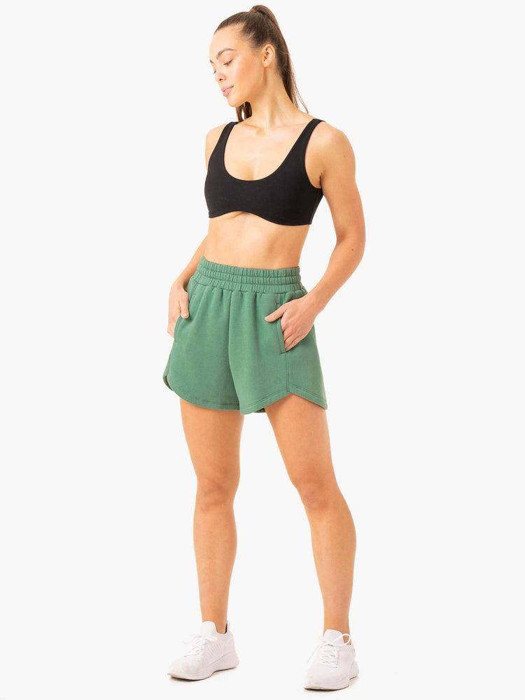 Szorty Damskie Ryderwear Women Shorts Sideline Track Zielone | PL2084UT