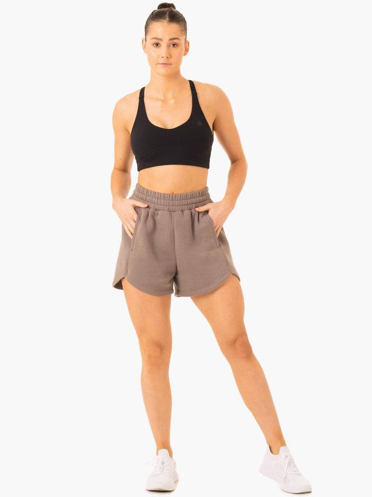 Szorty Damskie Ryderwear Women Shorts Sideline Track Szare Brązowe | PL2194DN