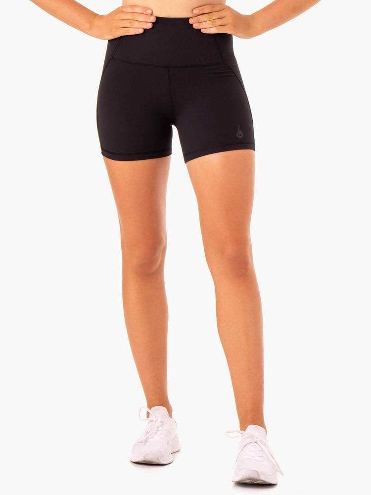 Szorty Damskie Ryderwear Women Shorts Sola High Waisted Czarne | PL2149ZG