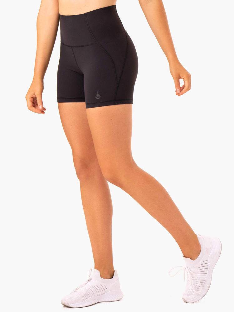 Szorty Damskie Ryderwear Women Shorts Sola High Waisted Czarne | PL2149ZG