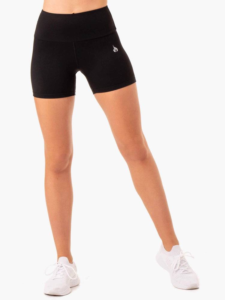 Szorty Damskie Ryderwear Women Shorts Staples Scrunch Bum Mid Length Czarne | PL1951RW