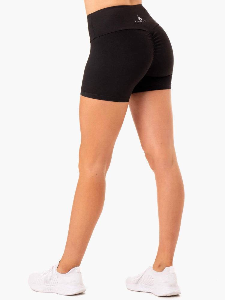 Szorty Damskie Ryderwear Women Shorts Staples Scrunch Bum Mid Length Czarne | PL1951RW