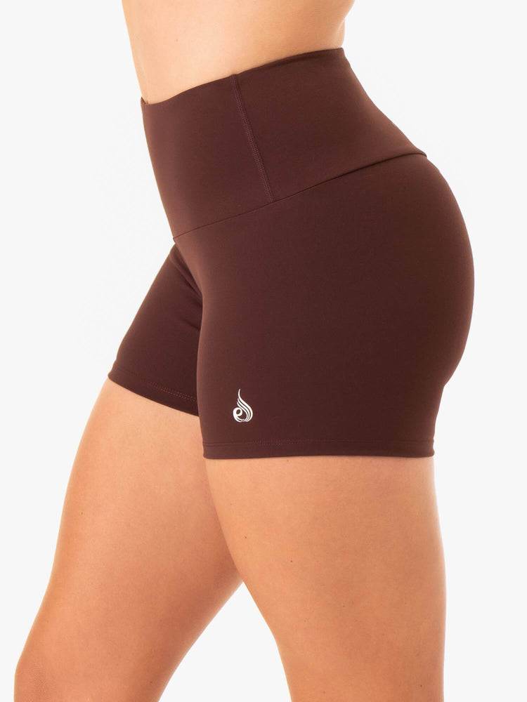 Szorty Damskie Ryderwear Women Shorts Staples Scrunch Bum Booty Czekolada | PL1989HK