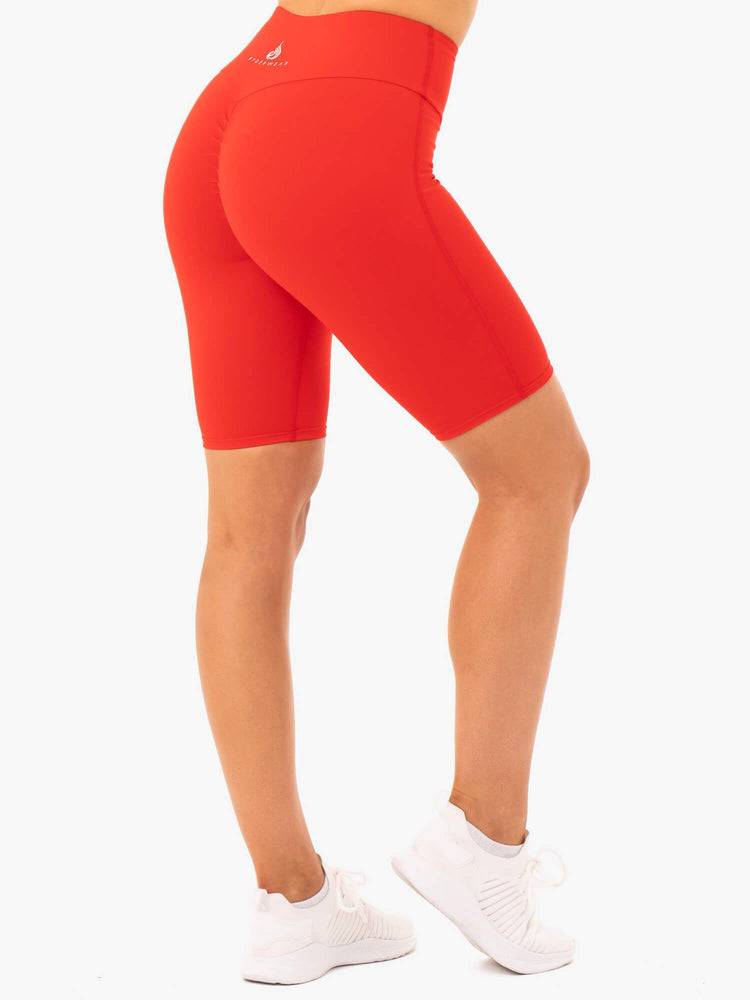 Szorty Damskie Ryderwear Women Shorts Staples Bike Czerwone | PL2003RW