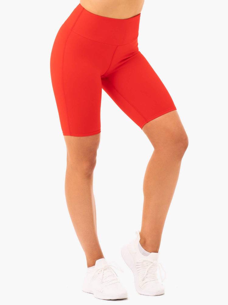 Szorty Damskie Ryderwear Women Shorts Staples Bike Czerwone | PL2003RW