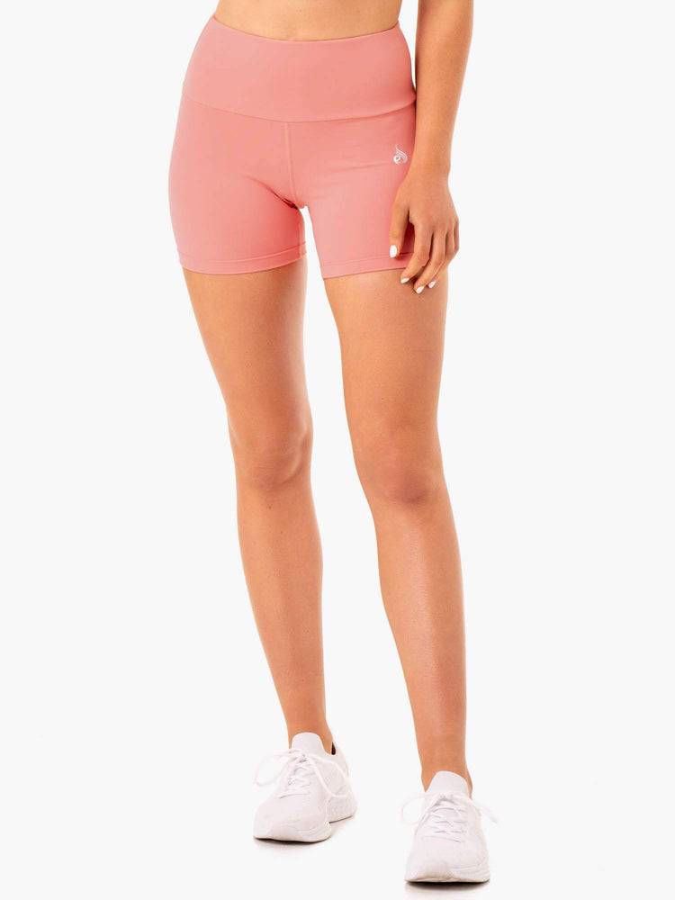 Szorty Damskie Ryderwear Women Shorts Staples Scrunch Bum Mid Length Różowe Różowe | PL2017KI