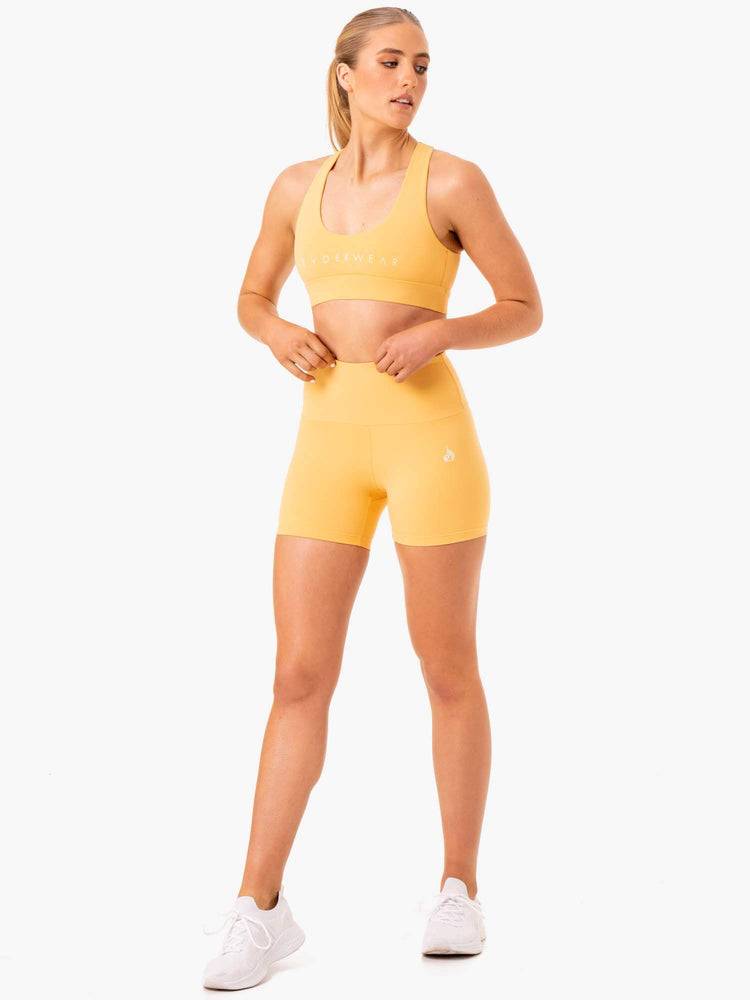 Szorty Damskie Ryderwear Women Shorts Staples Scrunch Bum Mid Length Mango | PL2018LH