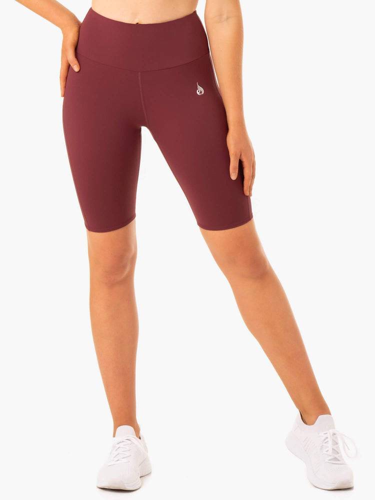 Szorty Damskie Ryderwear Women Shorts Staples Scrunch Bum Bike Bordowe | PL2026QZ