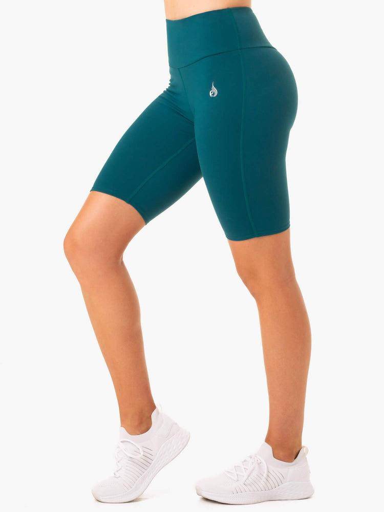 Szorty Damskie Ryderwear Women Shorts Staples Scrunch Bum Bike Turkusowe | PL2028EX