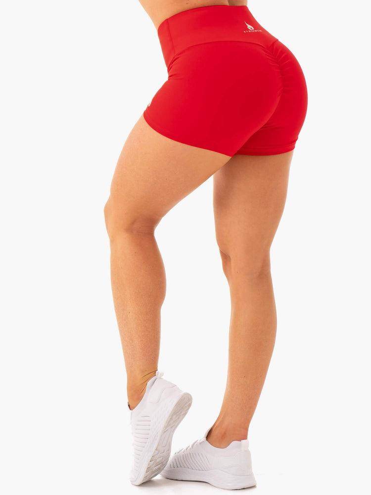 Szorty Damskie Ryderwear Women Shorts Staples Scrunch Bum Booty Czerwone | PL2139PQ