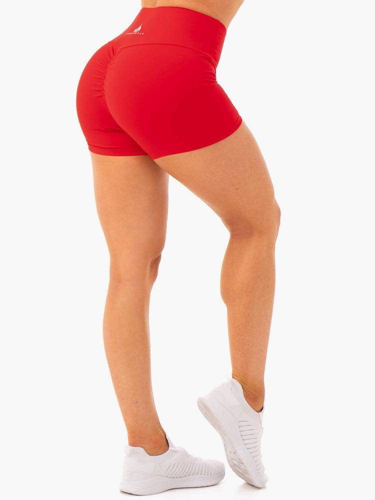 Szorty Damskie Ryderwear Women Shorts Staples Scrunch Bum Booty Czerwone | PL2139PQ