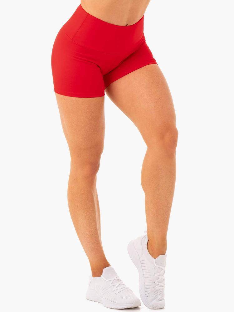 Szorty Damskie Ryderwear Women Shorts Staples Scrunch Bum Booty Czerwone | PL2139PQ