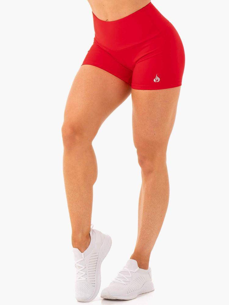 Szorty Damskie Ryderwear Women Shorts Staples Scrunch Bum Booty Czerwone | PL2139PQ