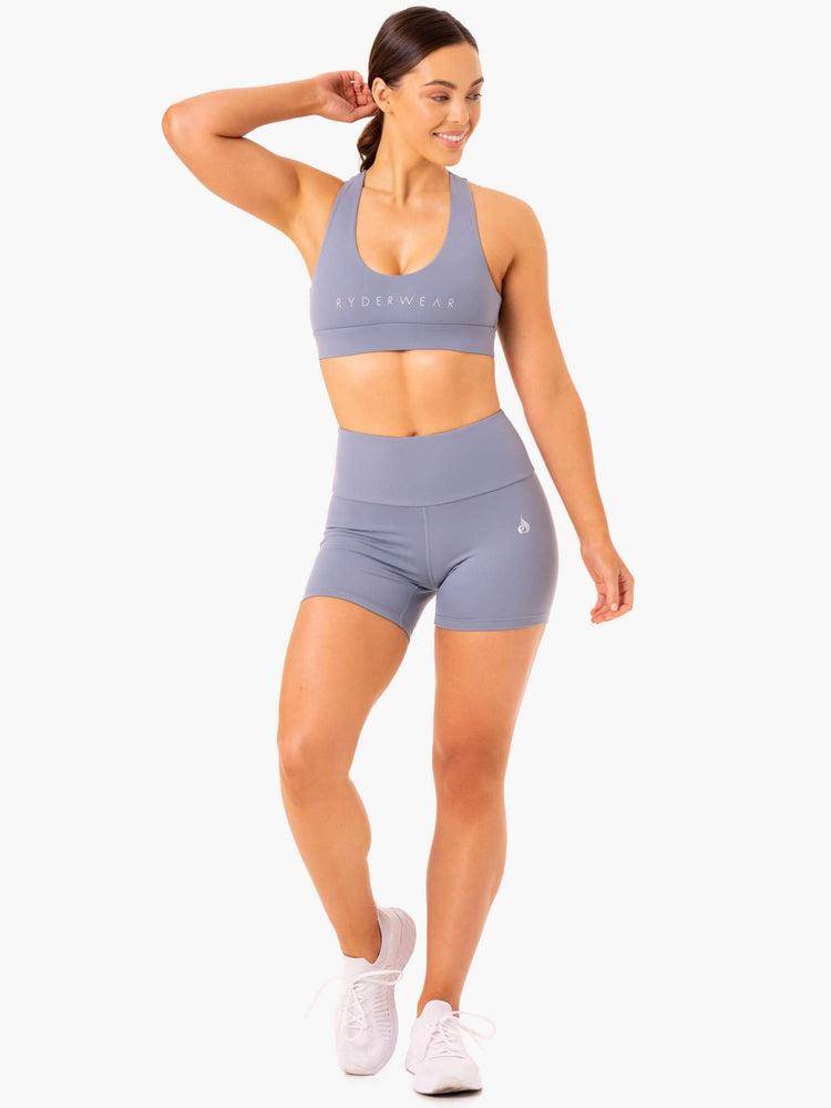 Szorty Damskie Ryderwear Women Shorts Staples Scrunch Bum Mid Length Szare | PL2142DN