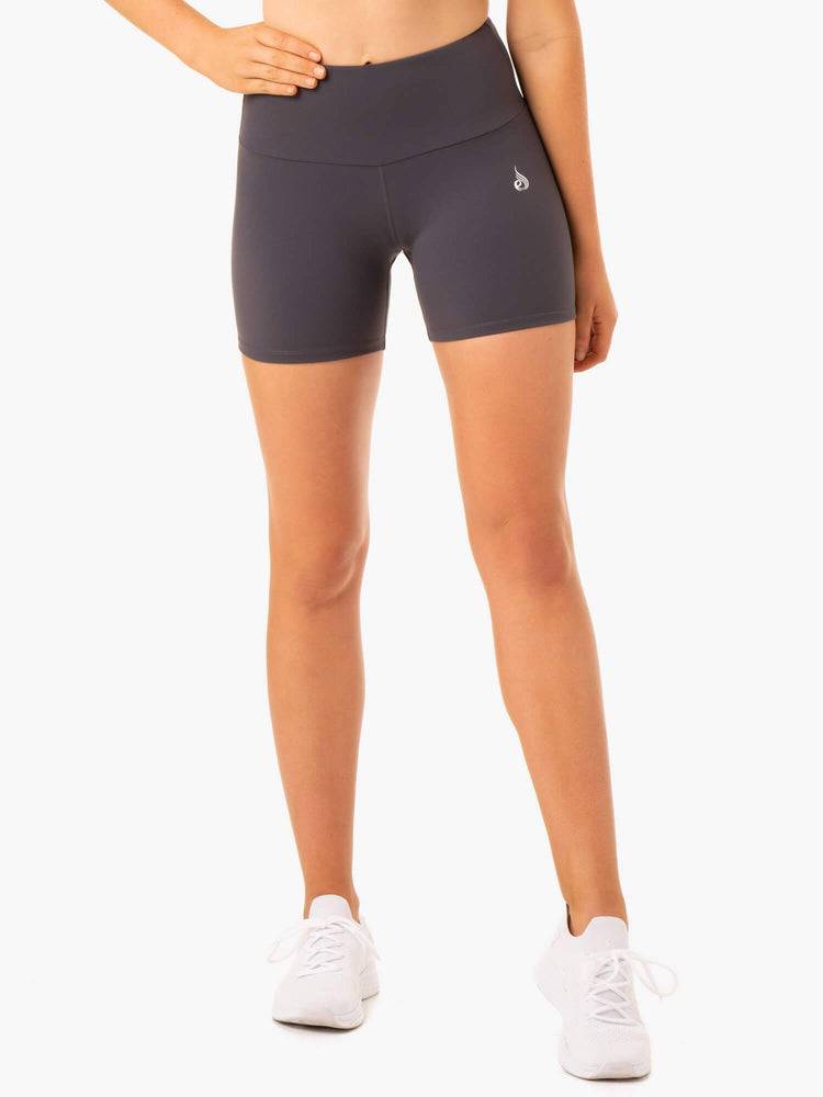 Szorty Damskie Ryderwear Women Shorts Staples Scrunch Bum Mid Length Szare | PL2155MA